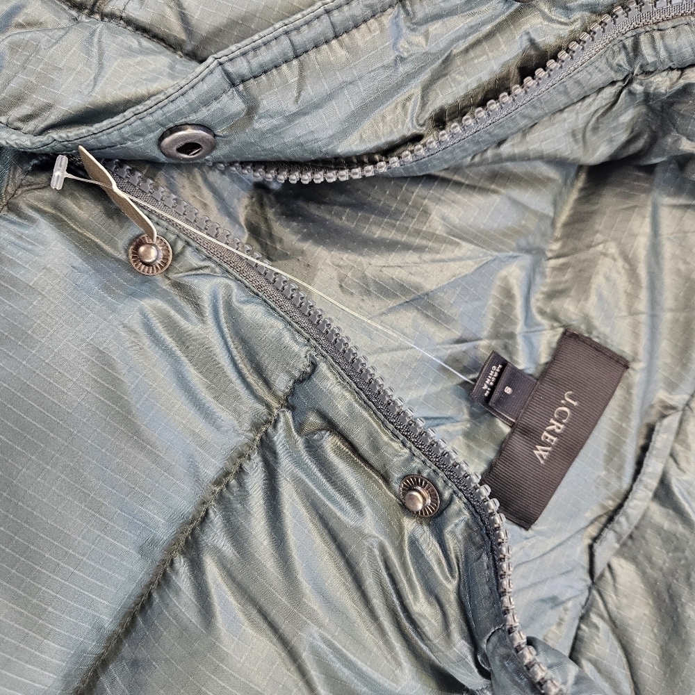 J. Crew Women's Small Shiny Puffer Down Vest Alhambra Green Quilted Small - Picture 3 of 9